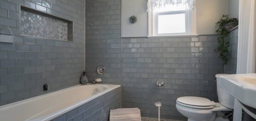 Décoration salle de bain : quelles couleurs de peinture pour des carrelages gris