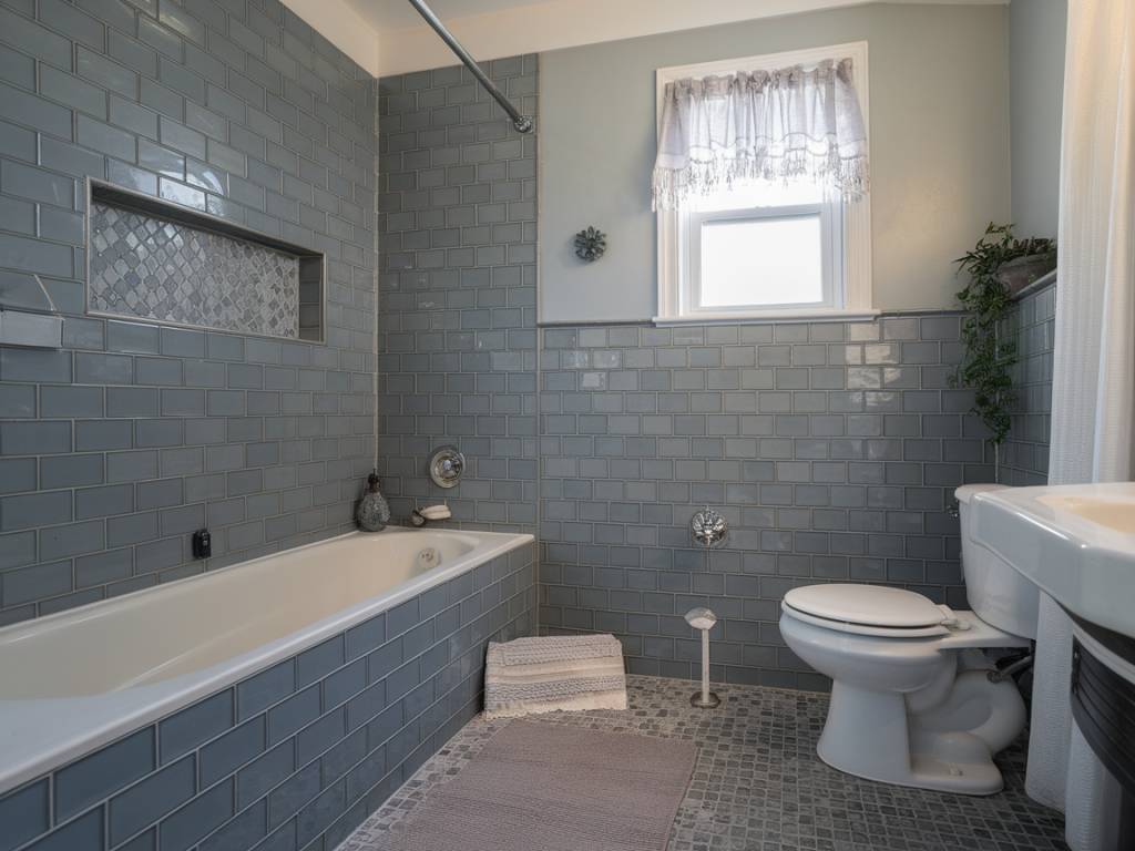 Décoration salle de bain : quelles couleurs de peinture pour des carrelages gris